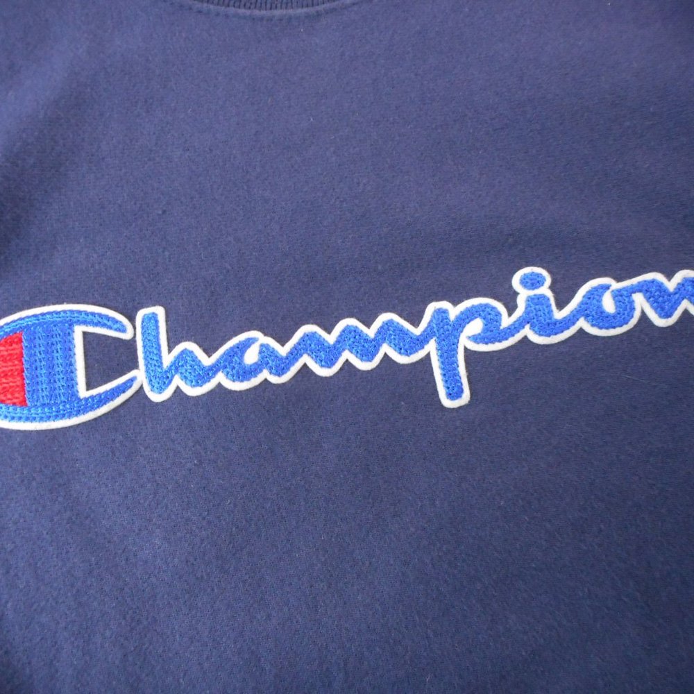 Champion Women's Size L Reverse Weave Navy Blue Pullover Crewneck Sweatshirt - Picture 6 of 7